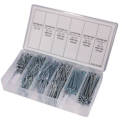 Rareelectrical - 555 Piece Cotter Pin Assortment Kit Compatible With Outdoor Power Equipment Tractors Mowers 6