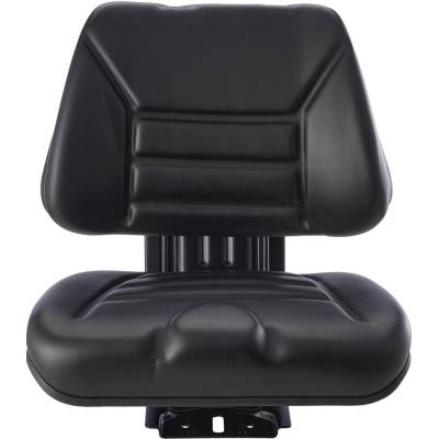 Rareelectrical - Economy Black Mechanical Suspension Seat Low Trapezoid Back Fixed Angle Base Compatible With Case Ih