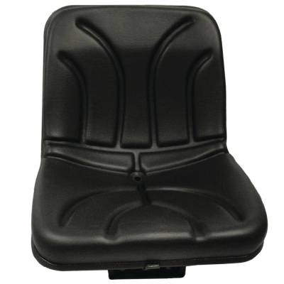 Rareelectrical - Economy Black Compact Flip Pan Seat Low Back Multiple Mounting Holes Compatible With Massey Ferguson