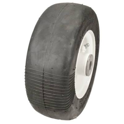 RAREELECTRICAL - Solid Flat Free Wheel Assembly 8X3.00-4 Smooth 5/8 Bore 3-1/2 Hub Bearings Compatible With Walker