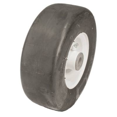 RAREELECTRICAL - Solid Flat Free Wheel Assembly 9X3.50-4 Smooth 3/4 Bore 3-1/4 Hub Roller Bearings Compatible With