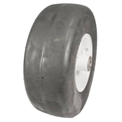Rareelectrical - Solid Flat Free Wheel Assembly 11X4.00-5 Smooth 3/4 In Bore 5 Hub Steel Rim Ball Bearings Compatible