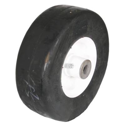 RAREELECTRICAL - Solid Flat Free Wheel Assembly 9X3.50-4 Smooth 3/4 Bore 4 Hub Steel Bearings Compatible With John