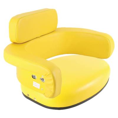 Rareelectrical - 3-Piece Yellow Seat Cushion Set Vinyl With Bottom Back And Upper Cushions Compatible With John Deere