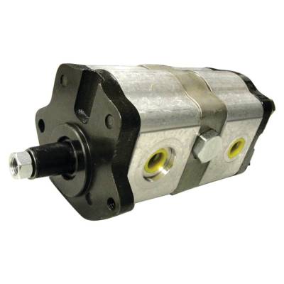 Rareelectrical - Tandem Hydraulic Steering Pump Compatible With 1999 Massey Ferguson 372 374S 374V 382 383 384S 393