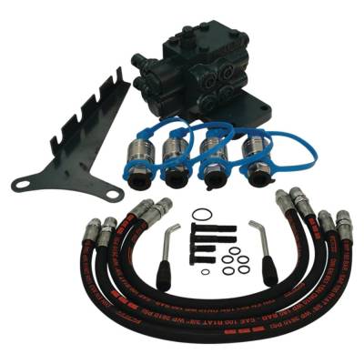 Rareelectrical - Hydraulic Remote Valve Kit Compatible With Ford 5610 6610 7610 Tractor Double Spool With Hoses 1/2