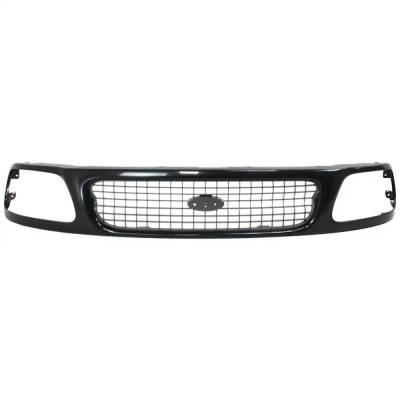Rareelectrical - Painted Black Grille Assembly Compatible With 1997-1998 Ford F-150 Base 4.2L (97-98) 4.6L (97-98)