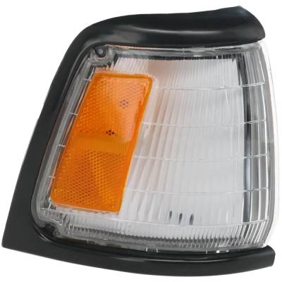 Rareelectrical - Black Bezel Right Corner Light Compatible With 1989-1991 Toyota Pickup Base 2.4L (89-91) 2Wd Halogen