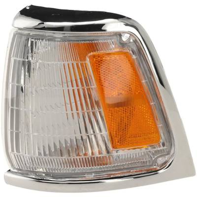 Rareelectrical - Chrome Bezel Left Corner Light Compatible With 1989-1991 Toyota Pickup Sr5 2.4L (89-90) Sr5 3.0L