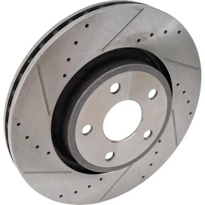 Rareelectrical - Cross-Drilled Brake Disc Compatible With Dodge Jeep Durango Pursuit 8 Cyl 5.7L Grand Cherokee High