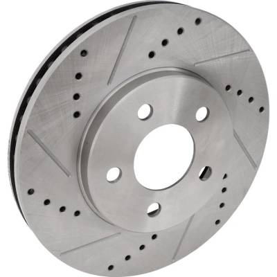 Rareelectrical - Cross-Drilled And Slotted Brake Disc Compatible With Ford Mustang Base 6 Cyl 4.0L 2005-2010 By