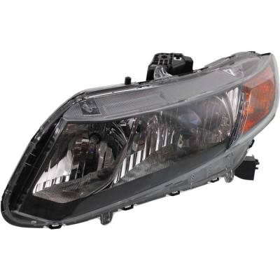 Rareelectrical - Headlight Compatible With 2012 Honda Civic 1.8L 2.4L I4 R18z1 K24z7 Left Driver Side Halogen