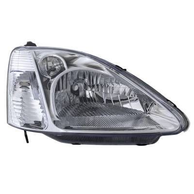 Rareelectrical - Headlight Compatible With 2002-2003 Honda Civic 1.7L 2.0L I4 D17a1 D17a2 K20a3 Right Passenger Side