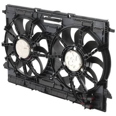 RAREELECTRICAL - New Dual Cooling Fan Assembly Compatible With Porsche Cayenne Base 6 Cyl 3.0L Cayenne S 6 Cyl 2.9L