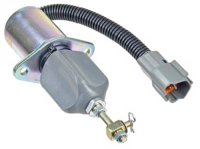 Rareelectrical - Fuel Shut Down Solenoid 12V 3-Terminal Continuous Duty Compatible With Hyundai R55-7 R60-5 R210-5