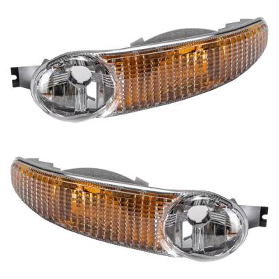 Rareelectrical - Halogen Turn Signal Parking Light Assembly Right Left Pair Compatible With 2000-2007 Gmc Sierra 1500