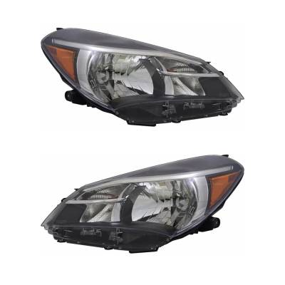 Rareelectrical - New Pair Of Headlights Compatible With Toyota Yaris L Hatchback 2015 2016 2017 By Part Numbers