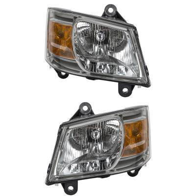 Rareelectrical - New Pair Of Halogen Headlights Compatible With Dodge Grand Caravan Se Mini Passenger Van 4 Door 3.3L