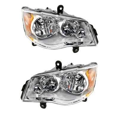 Rareelectrical - New Pair Of Halogen Headlights Compatible With Chrysler Town & Country 30Th Anniversary Edition Mini