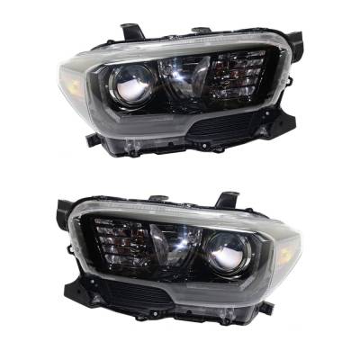 Rareelectrical - New Pair Of Halogen Headlights Compatible With Toyota Tacoma Sr 2.7L 2017 2018 2019 By Part Number
