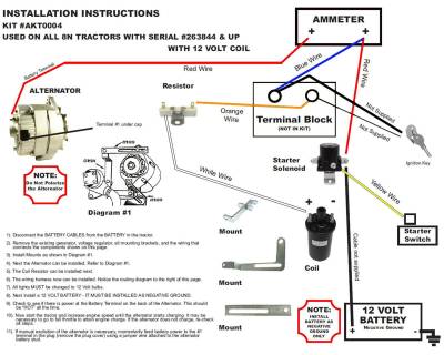 New Generator Alternator Conversion Kit Late Model Ford 8N ... wire diagram allis chalmers b12 