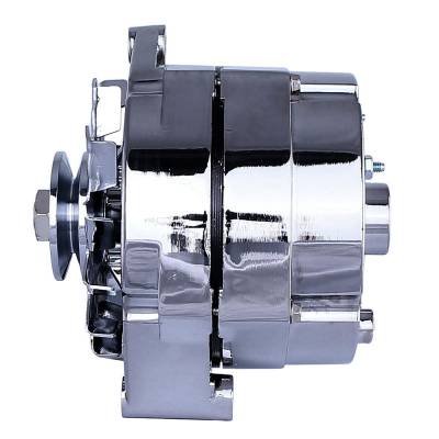 Rareelectrical - New Chrome Chevy 1-Wire Or 3-Wire Alternator Compatible With 140 Amp Self Exciting Energizing By - Image 3