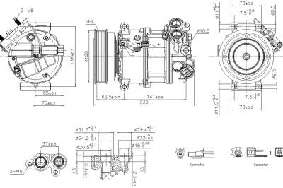 New A/C Compressor Compatible With Volvo S60 Polestar By Part Numbers 891004 36011277