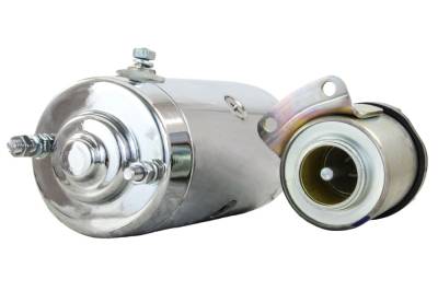 Rareelectrical - Chrome Starter & Solenoid Compatible With Harley Sportster 1000 Cafe Racer Xlcr1000 77-78 15452 - Image 1