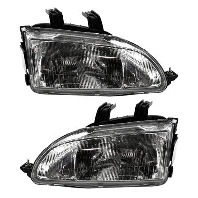 Rareelectrical - New Pair Of Headlight Compatible With Honda Civic Coupe 1993-1995 By Part Number 33100-Sr3-A01 - Image 1