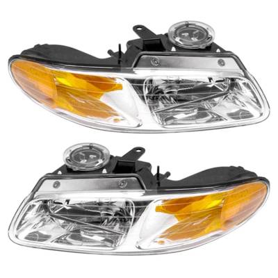 Rareelectrical - New Pair Of Halogen Headlights Compatible With Dodge Caravan Base Se Mini Van 2000 By Part Number - Image 5