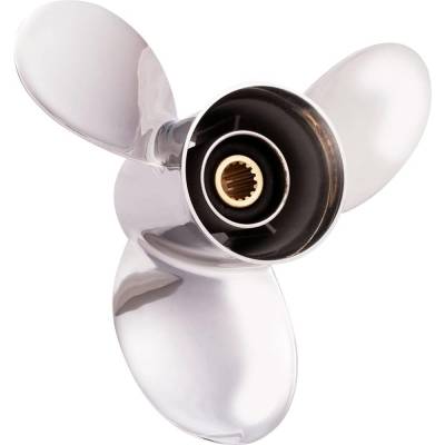 Rareelectrical - New Stainless Steel Propeller Compatible With Yamaha T50 4-Cyc. High Thrust 15 Spline 50 1996-2021 - Image 2
