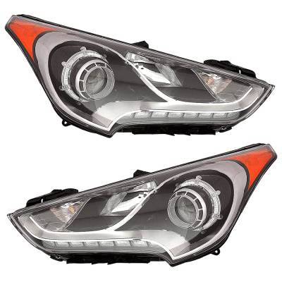 Rareelectrical - New Halogen Headlights Compatible With Hyundai Veloster Re:Flex Hatchback 2014 2015 By Part Number - Image 5