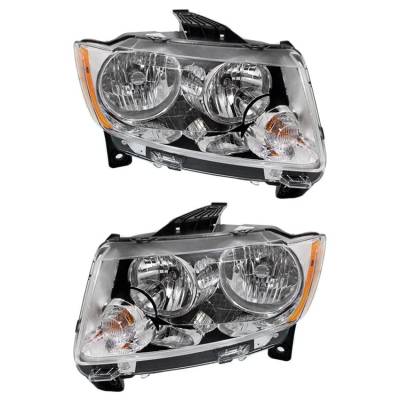 Rareelectrical - New Pair Of Halogen Headlight Compatible With Jeep Grand Cherokee Overland Sport 2011-2013 By Part - Image 5