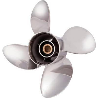 Rareelectrical - New Stainless Steel Propeller Compatible With Yamaha T50 4-Cyc. High Thrust 15 Spline 50 50-130 Hp - Image 6