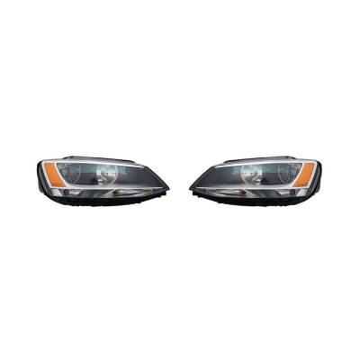 Rareelectrical - New Pair Of Headlights Fits Volkswagen Jetta Sedan 2011-14 5C7-941-006 Vw2502146 - Image 1
