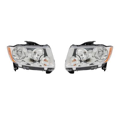 Rareelectrical - New Pair Of Head Lights Compatible With Jeep Compass 2.0L 2011-2013 68088868Ac Ch2519139 68088869Ac - Image 1