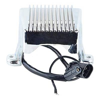 Rareelectrical - New 12V Chrome Regulator Compatible With Rectifier Harley Davidson Flt Flh 2004-2005 74505-04 - Image 1
