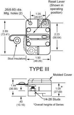 Rareelectrical - New Cooper Bussman Circuit Breaker Compatible With 0-42Vdc 60 Amp Manual Type Iii Cb184f60 - Image 3