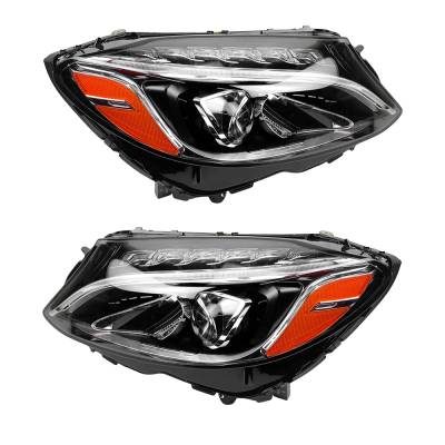 Rareelectrical - New Pair Of Headlights Compatible With Mercedes-Benz C63 Amg S Convertible Hid Bulb High And Low - Image 2