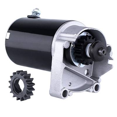 Rareelectrical - New Starter Motor Compatible With Briggs & Stratton V-Twin Cylinder 12 Volt 4.25 With Free Gear - Image 1