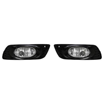 Rareelectrical - New Pair Of Fog Lights Compatible With Honda Civic Sedan Dx Ex 2012 33900-Tr7-A01 33950Tr7a01 - Image 1