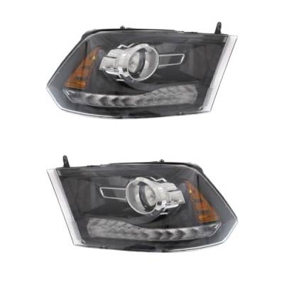 Rareelectrical - New Pair Of Halogen Headlights Compatible With Ram 1500 Big Horn 3.6L 2016 2017 2018 By Part Number - Image 5