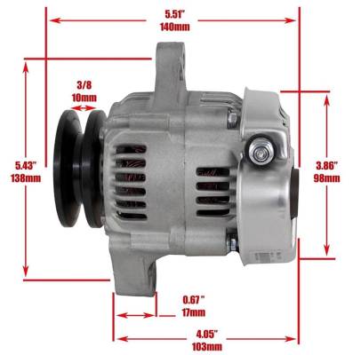 Rareelectrical - New Chevy Mini Alternator Compatible With Denso Street Rod Race 93Mm Black 60Amp 1 Wire 8162 - Image 1