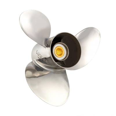 Rareelectrical - New Stainless Steel Propeller Compatible With Yamaha T25 4-Cyc. High Thrust 13 Spline 25 2010-2021 - Image 4