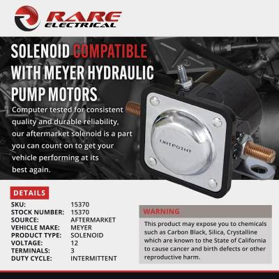 Rareelectrical - New Solenoid Compatible With Meyer Hydraulic Pump Motors E47 E57 E60 By Part Numbers 3225624 1658880 - Image 5