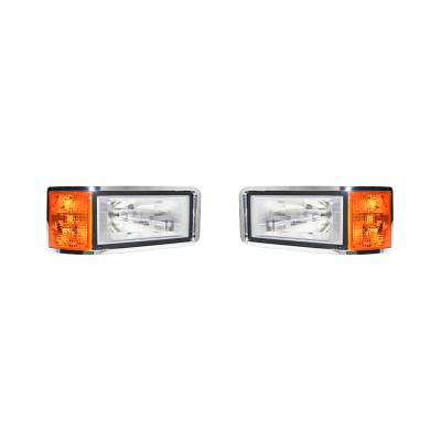 Rareelectrical - New Pair Of Headlights Fits Mack Heavy Duty Ch 1989-2003 Set Back Axel 25163253 - Image 3
