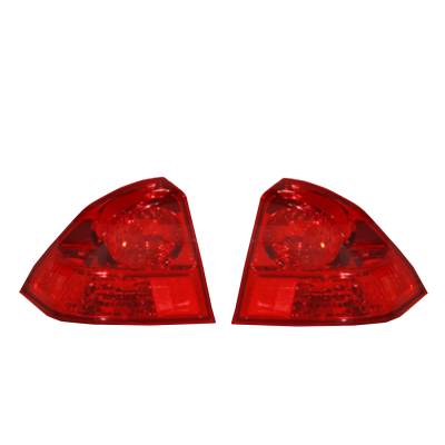Rareelectrical - New Pair Of Outer Tail Lights Compatible With Honda Civic Sedan 2003 2004 2005 By Part Numbers - Image 2