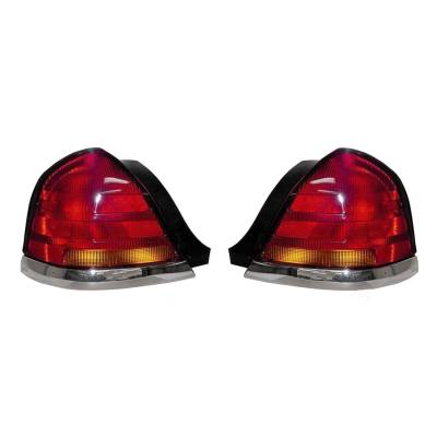 Rareelectrical - New Pair Of Tail Lights Compatible With Ford Crown Victoria Police Special Edition Int Lx 1998-2003 - Image 3