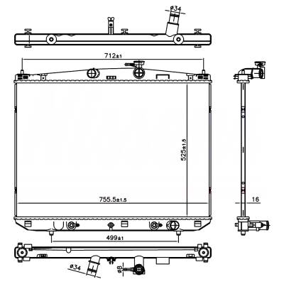 Rareelectrical - New Radiator Compatible With Toyota Highlander Le Plus By Part Numbers 606827 164000P410 164000V230 - Image 1
