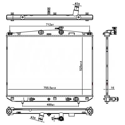 Rareelectrical - New Radiator Compatible With Toyota Highlander Le Plus By Part Numbers 606827 164000P410 164000V230 - Image 2